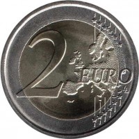 reverse of 2 Euro - 2200th Anniversary of the Death of Tito Maccio Plauto (2016) coin with KM# 392 from Italy. Inscription: 2 EURO LL