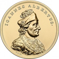 reverse of 500 Złotych - Treasures of Stanislaw August: John Albert (2016) coin with Y# 969 from Poland. Inscription: IOANNES ALBERTUS.