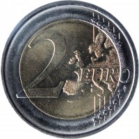 reverse of 2 Euro - 200 Years of Oesterreichische Nationalbank (2016) coin with KM# 3248 from Austria. Inscription: 2 EURO LL