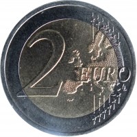 reverse of 2 Euro - Portuguese Team Participating in the Olympic Games Rio 2016 (2016) coin with KM# 867 from Portugal. Inscription: 2 EURO LL