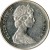 obverse of 50 Cents - Elizabeth II - 2'nd Portrait (1965 - 1966) coin with KM# 63 from Canada. Inscription: ELIZABETH II D · G · REGINA