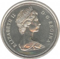 Canada coin 1 Dollar - Elizabeth II - 100th Anniversary to Accession of Prince Edward Island (1973) obverse obverse of 1 Dollar - Elizabeth II - 100th Anniversary to Accession of Prince Edward Island (1973) coin with KM# 82 from Canada. Inscription: ELIZABETH II D · G · REGINA