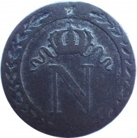 France coin 10 Centimes - Napoleon I (1807 - 1810) obverse obverse of 10 Centimes - Napoleon I (1807 - 1810) coin with KM# 676 from France. Inscription: N
