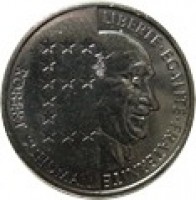 obverse of 10 Francs - 100th Anniversary to Birth of Robert Schuman (1986) coin with KM# 958 from France. Inscription: LIBERTÉ · ÉGALITÉ · FRATERNITÉ ROBERT SCHUMAN