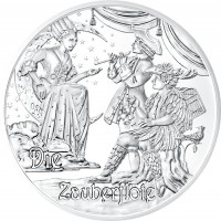 reverse of 20 Euro - Mozart: The Legend (2016) coin with KM# 3258 from Austria. Inscription: Die Zauberflöte