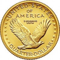 United States coin 1/4 Dollar - Standing Liberty Quarter Centennial (2016) reverse reverse of 1/4 Dollar - Standing Liberty Quarter Centennial (2016) coin with KM# 642 from United States. Inscription: UNITED STATES OF AMERICA E PLURIBUS UNUM QUARTER DOLLAR