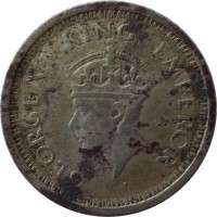 India coin 1 Rupee - George VI (1942 - 1945) obverse obverse of 1 Rupee - George VI (1942 - 1945) coin with KM# 557 from India. Inscription: GEORGE VI KING EMPEROR