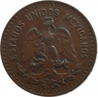 Mexico coin 5 Centavos (1914 - 1935) obverse obverse of 5 Centavos (1914 - 1935) coin with KM# 422 from Mexico. Inscription: ESTADOS UNIDOS MEXICANOS