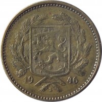 Finland coin 5 Markka (1946 - 1952) obverse obverse of 5 Markka (1946 - 1952) coin with KM# 31a from Finland. Inscription: 19 46 S