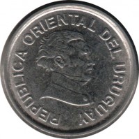 Uruguay coin 10 Centesimos (1994) obverse obverse of 10 Centesimos (1994) coin with KM# 102 from Uruguay. Inscription: REPUBLICA ORIENTAL DEL URUGUAY