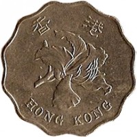 Hong Kong coin 2 Dollars (1993 - 2012) obverse obverse of 2 Dollars (1993 - 2012) coin with KM# 64 from Hong Kong. Inscription: 香 港 HONG KONG