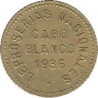 obverse of 0.12 1/2 Bolívar - Cabo Blanco Leprosarium Coinage (1936) coin with KM# L12 from Venezuela. Inscription: LEPROSERIAS NACIONALES • CABO BLANCO 1936