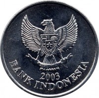 Indonesia coin 100 Rupiah (1999 - 2008) obverse obverse of 100 Rupiah (1999 - 2008) coin with KM# 61 from Indonesia. Inscription: BHINNEKA TUNGGAL IKA BANK INDONESIA 2005