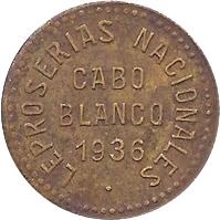 Venezuela coin 0.05 Bolívar - Cabo Blanco Leprosarium Coinage (1936) obverse obverse of 0.05 Bolívar - Cabo Blanco Leprosarium Coinage (1936) coin with KM# L11 from Venezuela. Inscription: LEPROSERIAS NACIONALES CABO BLANCO 1936