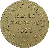 obverse of 0.50 Bolívar - Isla de Providencia Leprosarium Coinage (1939) coin with KM# L21 from Venezuela. Inscription: LEPROSERIAS NACIONALES ISLA DE PROVIDENCIA 1939