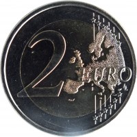 reverse of 2 Euro - 550 Years of University Istropolitana (2017) coin from Slovakia. Inscription: 2 EURO LL