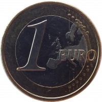 reverse of 1 Euro - Felipe VI (2015 - 2017) coin with KM# 1327 from Spain. Inscription: 1 EURO LL