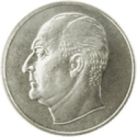 obverse of 50 Øre - Olav V (1958 - 1973) coin with KM# 408 from Norway.