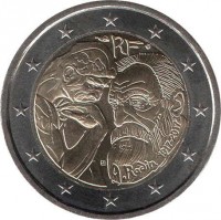 France coin 2 Euro - Auguste Rodin (2017) obverse obverse of 2 Euro - Auguste Rodin (2017) coin from France. Inscription: RF A. RODIN 1917 - 2017