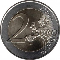 reverse of 2 Euro - Auguste Rodin (2017) coin from France. Inscription: 2 EURO LL