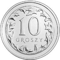 reverse of 10 Groszy (2017) coin with Y# 971 from Poland. Inscription: 10 GROSZY