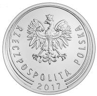 obverse of 1 Złoty (2017) coin with Y# 974 from Poland. Inscription: RZECZPOSPOLITA POLSKA 2017