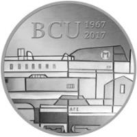 Uruguay coin 2000 Pesos Uruguayos - 50th Anniversary of Banco Central del Uruguay (2017) reverse reverse of 2000 Pesos Uruguayos - 50th Anniversary of Banco Central del Uruguay (2017) coin with KM# 146 from Uruguay. Inscription: BCU 1967 2017 M 501 AFE