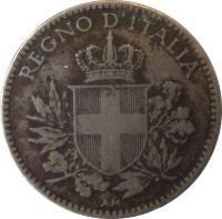 obverse of 20 Centesimi - Vittorio Emanuele III (1918 - 1920) coin with KM# 58 from Italy. Inscription: REGNO D'ITALIA A.M.