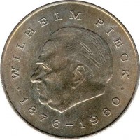 reverse of 20 Mark - Wilhelm Pieck (1972) coin with KM# 42 from Germany. Inscription: · WILHELM PIECK · 1878 - 1960