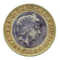 obverse of 2 Pounds - Elizabeth II - Rugby World Cup: Wales 1999 - 4'th Portrait (1999) coin with KM# 999 from United Kingdom. Inscription: ELIZABETH · II · DEI · GRA · REG · FID · DEF · IRB