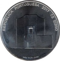 Portugal coin 7 1/2 Euro - Portuguese architecture: Álvaro Siza (2017) obverse obverse of 7 1/2 Euro - Portuguese architecture: Álvaro Siza (2017) coin from Portugal. Inscription: REPÚBLICA PORTUGUESA · 2017 7.5 EURO INCM - SOUTO MOURA