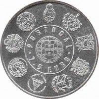 Portugal coin 7 1/2 Euro - Ibero-american: Natural beauties Madeira (2017) obverse obverse of 7 1/2 Euro - Ibero-american: Natural beauties Madeira (2017) coin from Portugal. Inscription: · PORTUGAL · 7,5 EURO