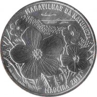 Portugal coin 7 1/2 Euro - Ibero-american: Natural beauties Madeira (2017) reverse reverse of 7 1/2 Euro - Ibero-american: Natural beauties Madeira (2017) coin from Portugal. Inscription: MARAVILHAS DA NATUREZA JOÃO FAZENDA - INCM MADEIRA 2017