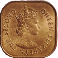 Malaya and British Borneo coin 1 Cent - Elizabeth II - 1'st Portrait (1956 - 1961) obverse obverse of 1 Cent - Elizabeth II - 1'st Portrait (1956 - 1961) coin with KM# 5 from Malaya and British Borneo. Inscription: QUEEN ELIZABETH THE SECOND