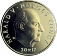 Norway coin 20 Kroner - Harald V - 100th Anniversary of the First Sami Congress (2017) obverse obverse of 20 Kroner - Harald V - 100th Anniversary of the First Sami Congress (2017) coin with KM# 493 from Norway. Inscription: HARALD V ∙ NORGES KONGE 20 17