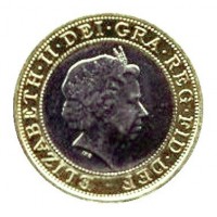 obverse of 2 Pounds - Elizabeth II - 400th Anniversary of Guy Fawkes Gunpowder Plot - 4'th Portrait (2005) coin with KM# 1052 from United Kingdom. Inscription: · ELIZABETH · II · DEI · GRA · REG · FID · DEF IRB