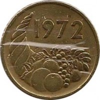 obverse of 20 Centimes - FAO (1972) coin with KM# 103 from Algeria. Inscription: 1972
