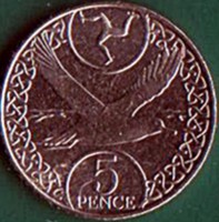 Isle of Man coin 5 Pence - Elizabeth II (2017) reverse reverse of 5 Pence - Elizabeth II (2017) coin from Isle of Man. Inscription: 5 PENCE