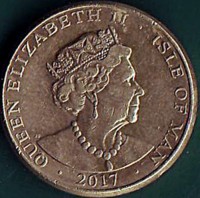 Nickel-Brass coin Isle of Man QUEEN ELIZABETH II . ISLE OF MAN . 2017.