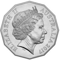 Australia coin 50 Cents - Elizabeth II - 25 Years to Mabo Decision & 50 Years to 1967 Referendum (2017) obverse obverse of 50 Cents - Elizabeth II - 25 Years to Mabo Decision & 50 Years to 1967 Referendum (2017) coin from Australia. Inscription: ELIZABETH II AUSTRALIA 2017 IRB