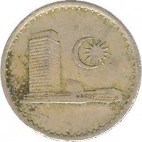 obverse of 5 Sen - Yang di-Pertuan Agong (1967 - 1988) coin with KM# 2 from Malaysia.