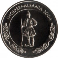 Albania coin 50 Lekë (2004) obverse obverse of 50 Lekë (2004) coin with KM# 91 from Albania. Inscription: SHQIPERI-ALBANIA 2004