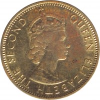 Jamaica coin 1/2 Penny - Elizabeth II - 1'st Portrait (1964 - 1966) obverse obverse of 1/2 Penny - Elizabeth II - 1'st Portrait (1964 - 1966) coin with KM# 38 from Jamaica. Inscription: QUEEN ELIZABETH THE SECOND