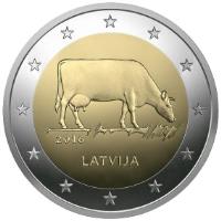 obverse of 2 Euro - Latvian Farming and Countryside (2016) coin with KM# 175 from Latvia. Inscription: LATVIJA 2016