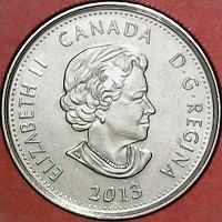 Nickel plated Steel coin Canada ELIZABETH II CANADA D · G · REGINA. 2013.