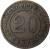reverse of 20 Centesimi - Umberto I (1894 - 1895) coin with KM# 28 from Italy. Inscription: REGNO D'ITALIA 20 CENTESIMI 20