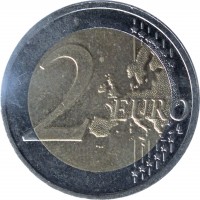 reverse of 2 Euro - Vidzeme (2016) coin with KM# 176 from Latvia. Inscription: 2 EURO LL