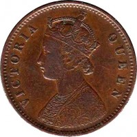 obverse of 1/4 Anna - Victoria - 