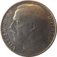 obverse of 50 Centesimi - Vittorio Emanuele III (1919 - 1935) coin with KM# 61 from Italy. Inscription: VITT · EM · III · RE · D'ITALIA G.ROMAGNOLI
