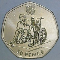 Copper-Nickel coin United Kingdom KM# 1189 london. 50 PENCE.